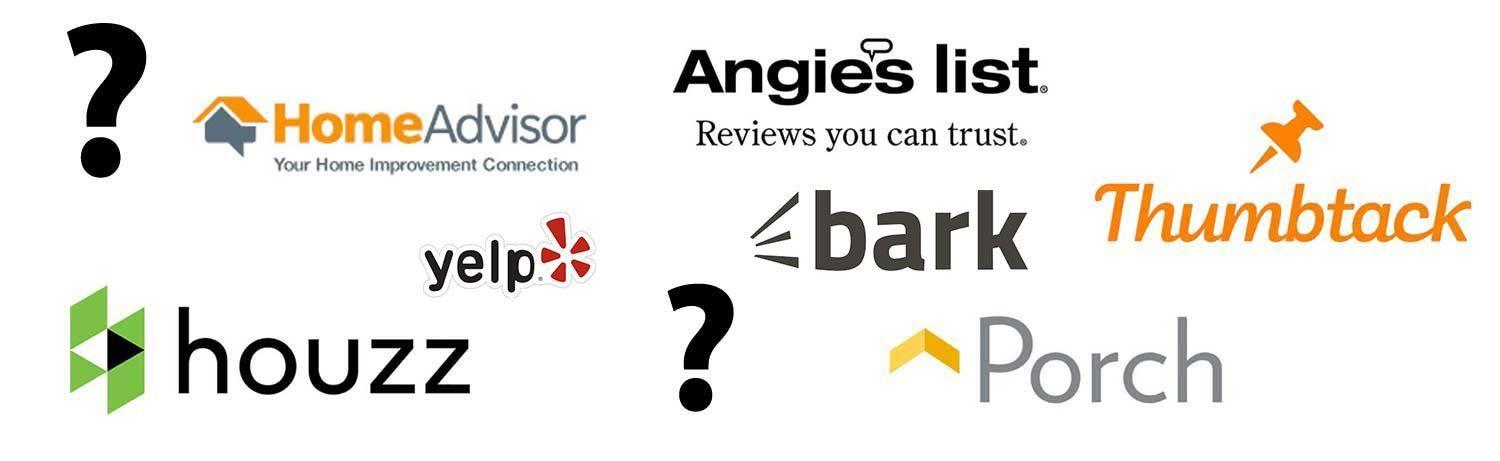 Yelp Review List Logo - Homeadvisor vs Angie's List vs Houzz vs Porch vs Thumbtack vs Yelp