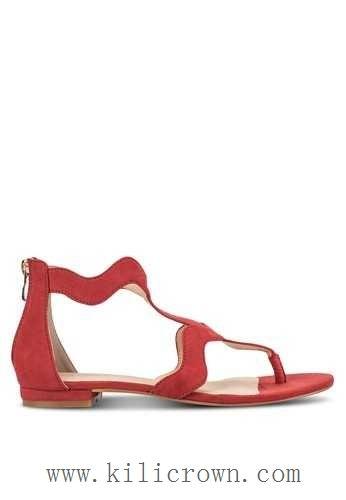 Australian Red Wave Logo - Womens Australia.1F6E6SH91E6F6DGS Red Wave T-Strap Flat Sandals By ...