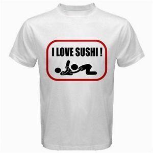 Funny Shirt Logo - I Love Sushi Adult Funny oral SEX sexual JDM car decal style logo T ...