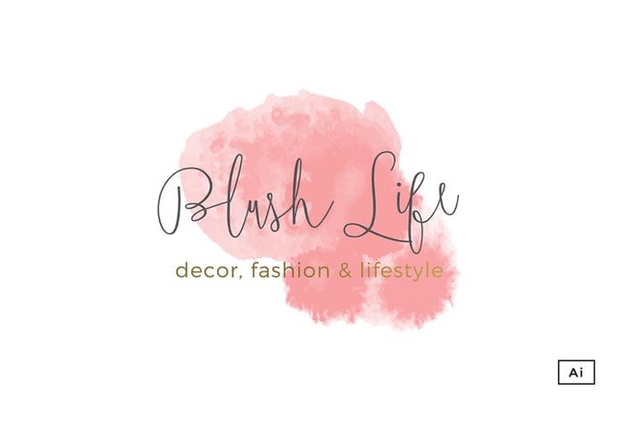 Blush Logo - Blush Life Watercolor Logo Template by 83Oranges on Envato Elements