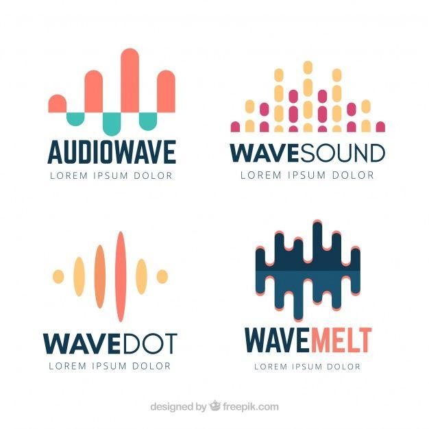 Sound Wave Logo - Sound wave logo collection with flat design Vector
