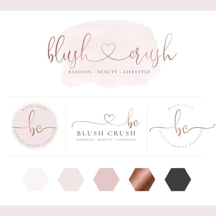 Blush Logo - Rose Gold and Blush Logo Design for Bloggers