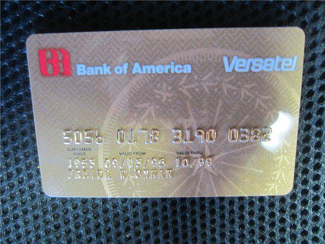 Vintage Bank of America Logo - Vintage 1990s Bank of America Versatel Card ATM expired 10/99