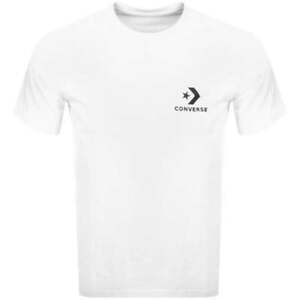 And White Black Chevronlogo Logo - Converse Small Chevron Logo T-Shirt White 10007886 | eBay