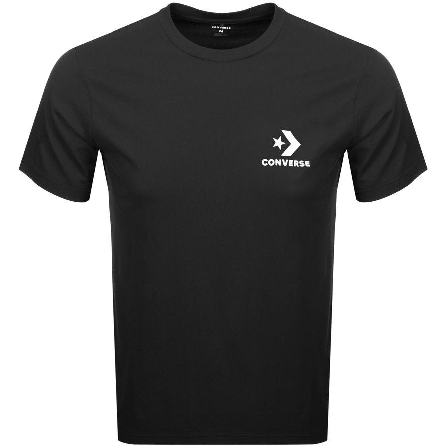 And White Black Chevronlogo Logo - Converse Star Chevron Logo T Shirt Black | Mainline Menswear