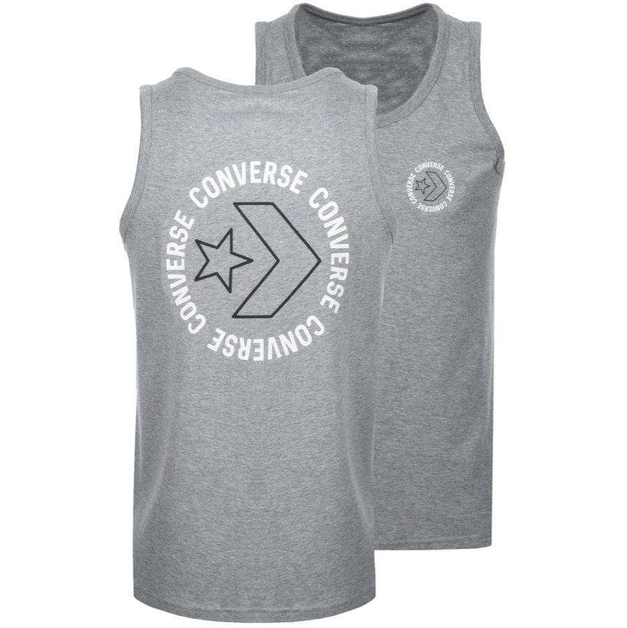 And White Black Chevronlogo Logo - Converse Star Chevron Logo Vest T Shirt Grey | Mainline Menswear