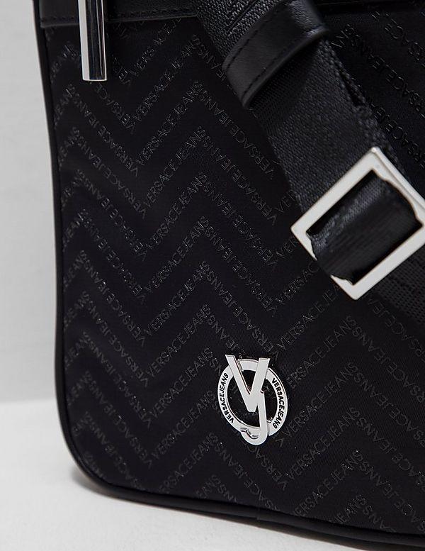 And White Black Chevronlogo Logo - Versace Jeans Chevron Logo Print Small Item Bag | Tessuti