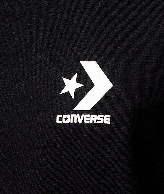 And White Black Chevronlogo Logo - Converse Core Star Chevron Black T Shirt