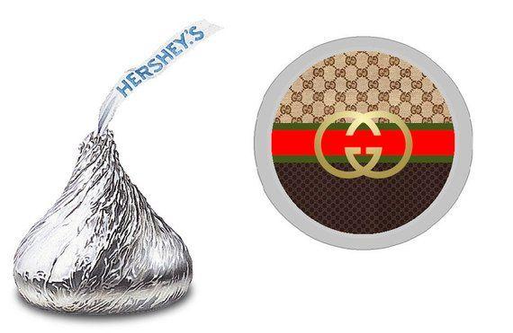 Cute Gucci Logo - 108 GUCCI Logo Design Hershey Kiss Labels Black and Gold | Etsy