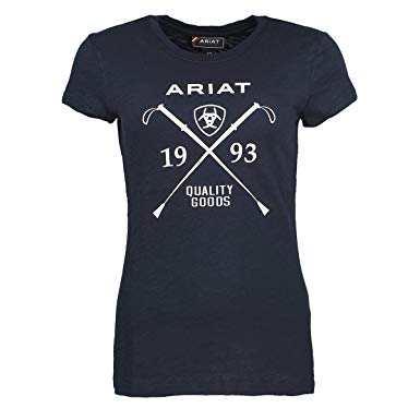 Ariat Logo - Ariat Logo Womens Tee T Shirt Blue: Extra Large: Amazon.co.uk