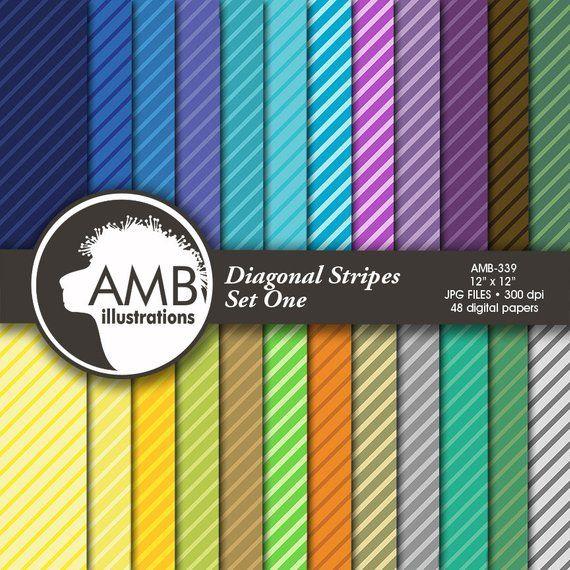 Colored Stripe Logo - Stripes digital papers Multi-colored papers Striped papers | Etsy