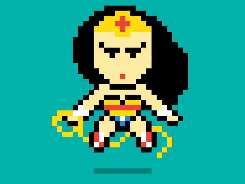 8-Bit Superhero Logo - Pixel Wonder Woman by Ben Brucker | Dribbble | Dribbble