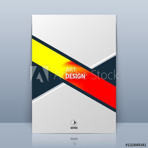 Colored Stripe Logo - Abstract composition. Red, yelow colored line, black triangles