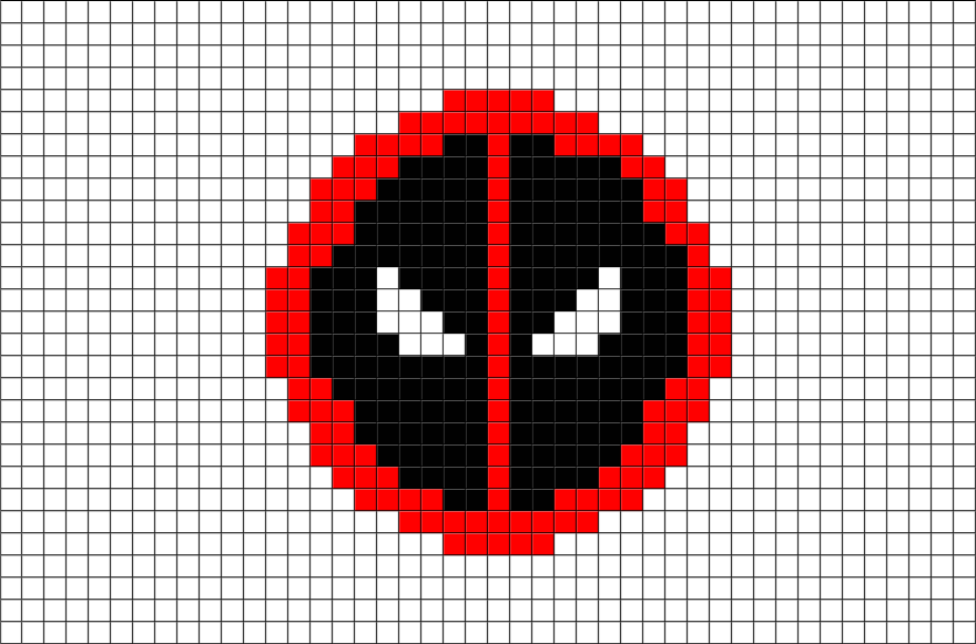 8-Bit Superhero Logo - Deadpool Symbol Pixel Art – BRIK