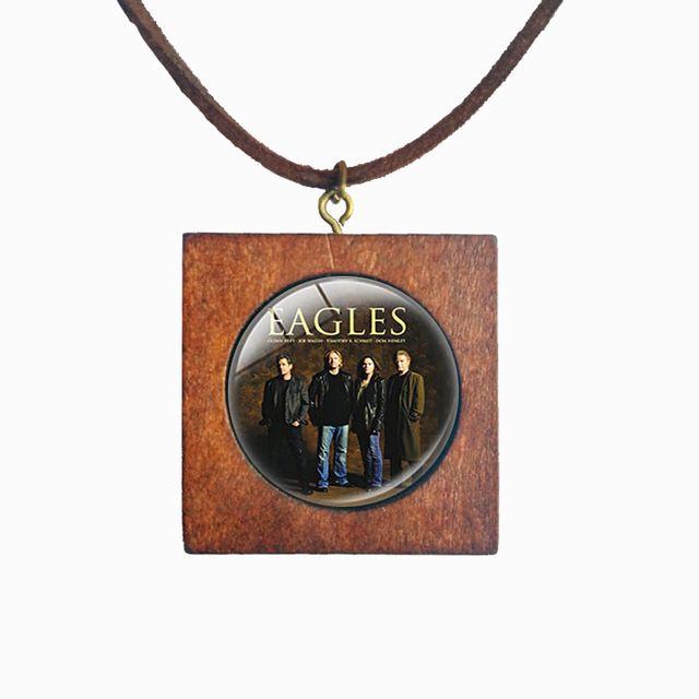 The Eagles Band Logo - Hot Music Eagles Band Logo Necklace Wooden Pendant Rock Style Fans ...