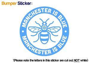 Blue City Logo - Manchester is Blue City Bee Bumper Car ipad Sticker BLUE - VINYL ...