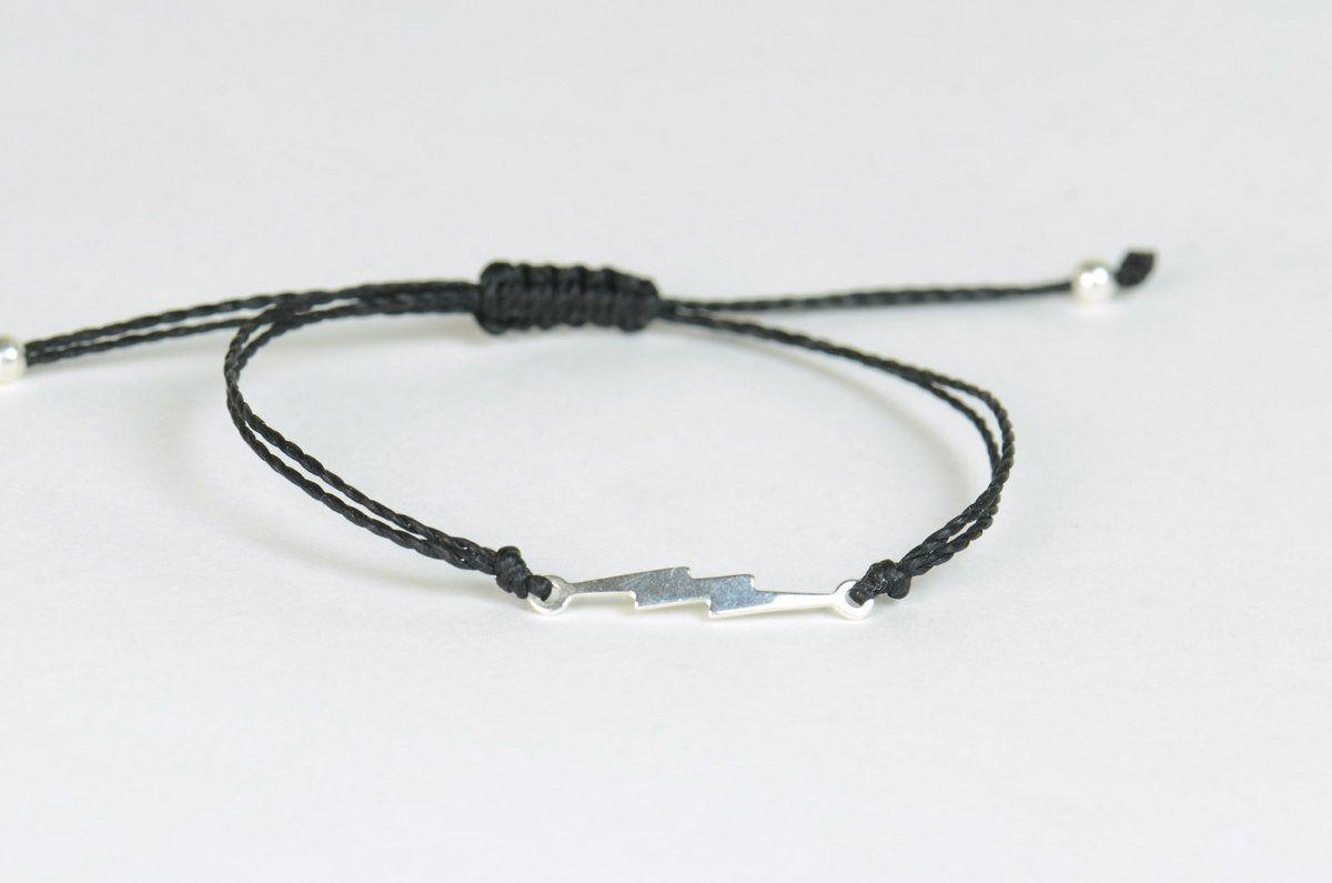Sideways Lightning Bolt Logo - Sterling silver Sideways Lightning bolt bracelet