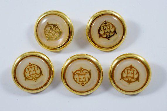 Escada Logo - Genuine Vintage Gold ESCADA Logo Designer Set of 5 Metal