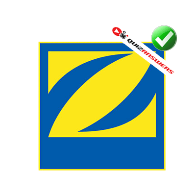 Blue Square with Yellow Z Logo - Yellow Z Logo - Logo Vector Online 2019