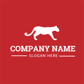 Red White and Animal Logo - Free Cougar Logo Designs. DesignEvo Logo Maker
