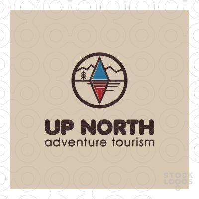 Mountain Reflection Logo - A peaceful view with a blue mountain or a blue tourist tent standing ...