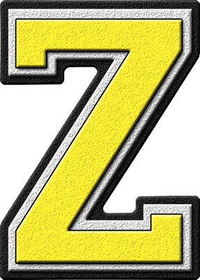 Yellow Z Logo - Presentation Alphabets: Yellow Varsity Letter Z