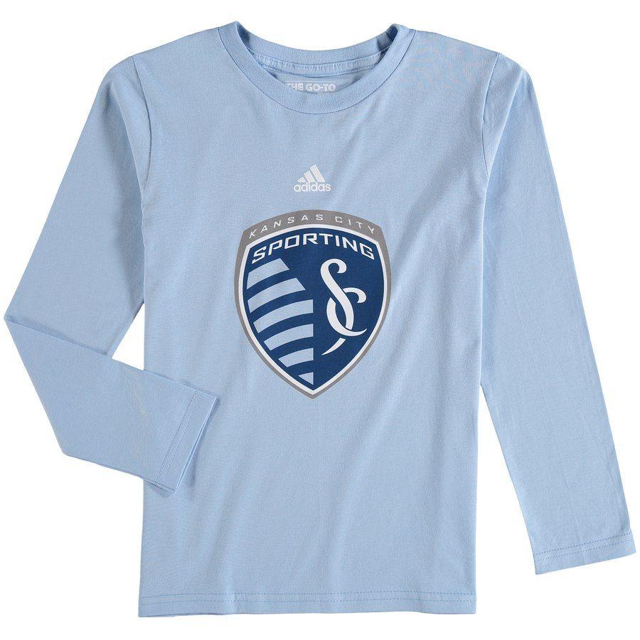 Blue City Logo - Youth Sporting Kansas City adidas Light Blue Logo Long Sleeve T-Shirt