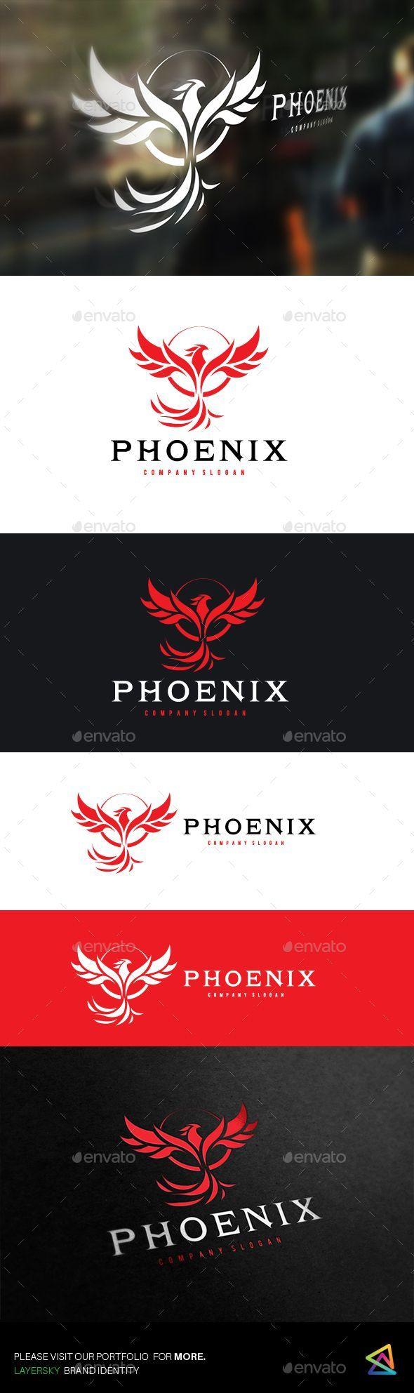 Phoenix Bird Company Logo - Pin by Bashooka Web & Graphic Design on Animal Logo Template Design ...