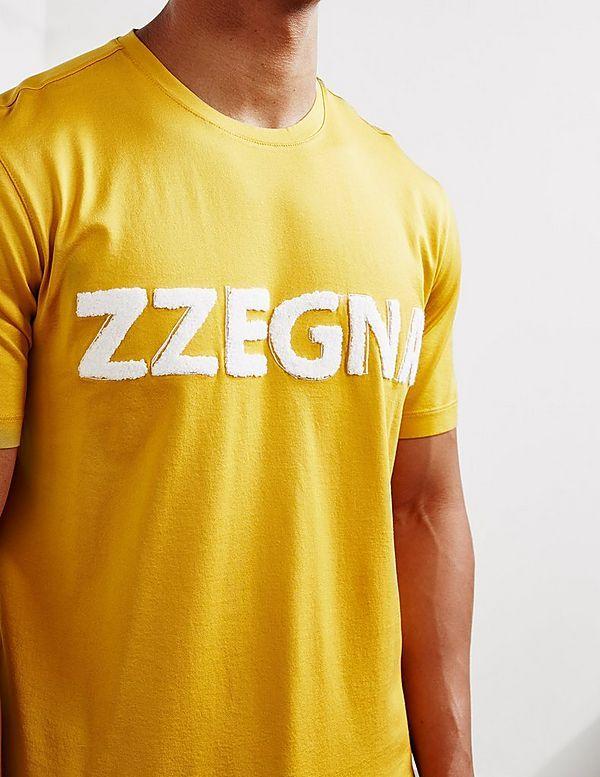 Yellow Z Logo - Z Zegna Flocked Logo Short Sleeve T Shirt