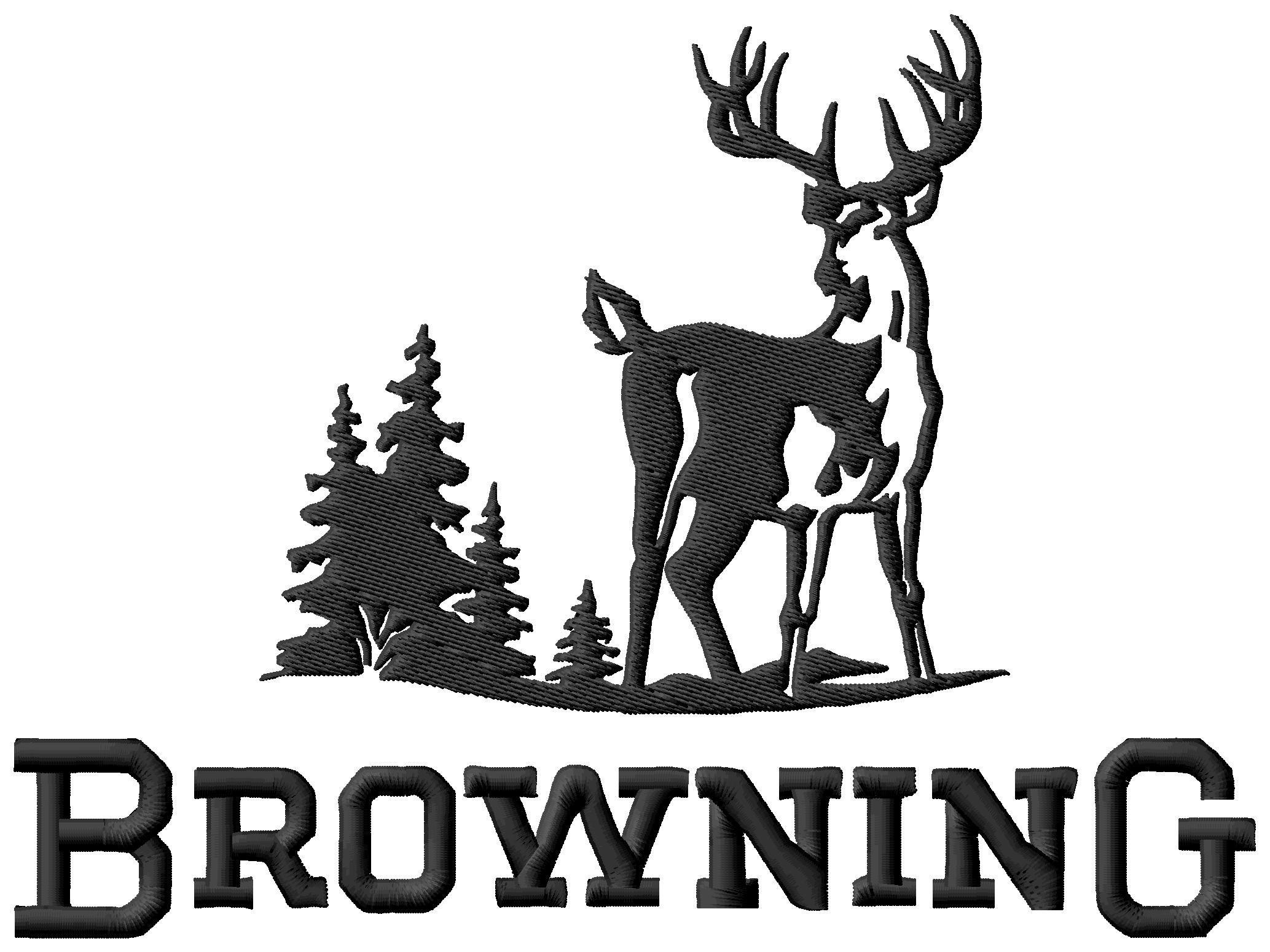 Browning Logo - Browning Logo #2 Embroidery Design (3 sizes!!)