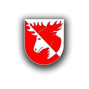 Red White and Animal Logo - Infantry Division Infdiv Moose Head Badge Emblem Red White, 10x8