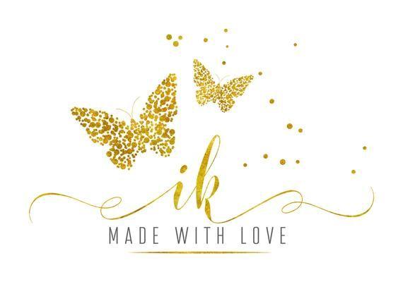 Gold Butterfly Logo - DIGITAL Logo Photography Custom Logo design butterfly gold