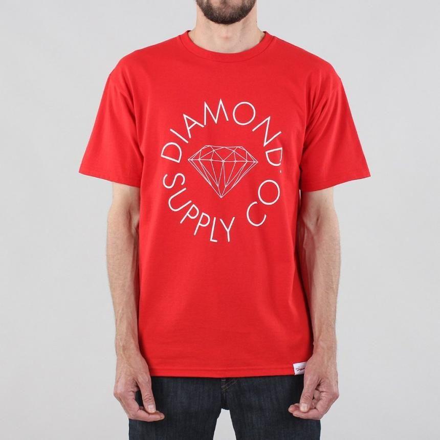Red Diamond Supply Co Logo - T-Shirts - Mens Diamond Supply Co. Circle Logo T-shirt Red ...