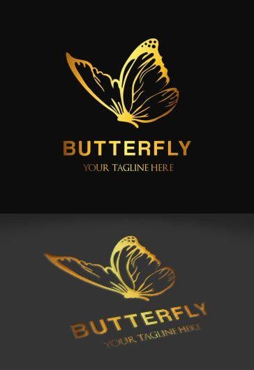 Gold Butterfly Logo - Gold Butterfly – Premium Logo Template – by ElegantFlyer