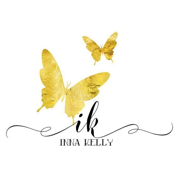 Gold Butterfly Logo - Custom Logo Design Gold Logo Premade Logo Gold butterfly | Etsy