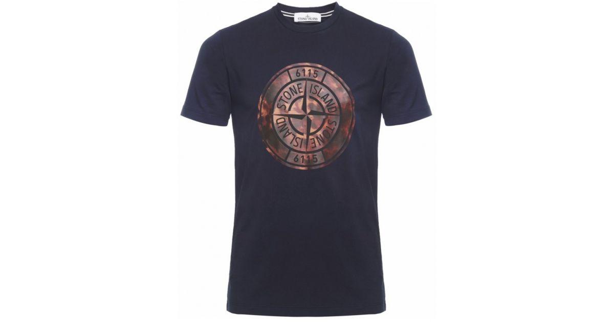 Blue Compass Logo - Lyst - Stone Island Compass Logo Tshirt in Blue for Men