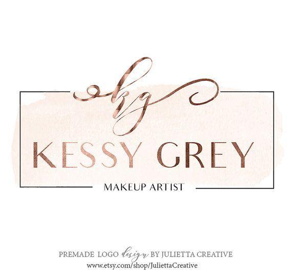 Makeup Artist Logo - Beauty Logo, Premade Watercolor Logo Design, Rose Gold Logo, Modern ...