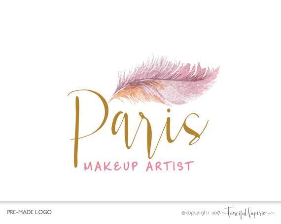 Makeup Artist Logo - Premade Logo Design Makeup Artist Logo Feather Logo Boho | Etsy