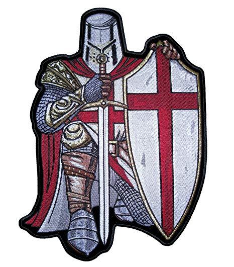 Crusader Knight Logo - Leather Supreme Christian Red and White Crusader Knight