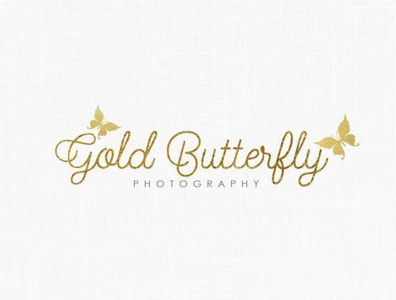 Gold Butterfly Logo - Gold Butterfly Logo Design Photography Logo Boutique Logo
