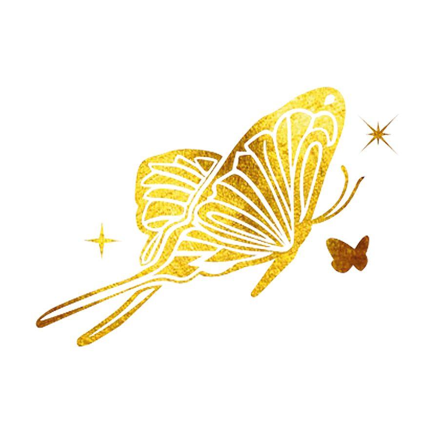 Gold Butterfly Logo - Temporary Tattoo Butterfly 24K Yellow Gold