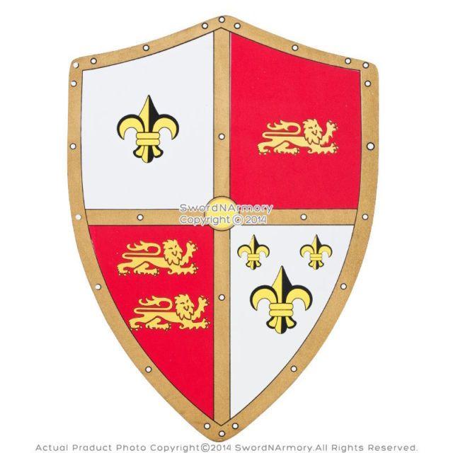 Crusader Knight Logo - Medieval Royal Crusader Knight Foam Shield W Lion Fleur De Lis Coat