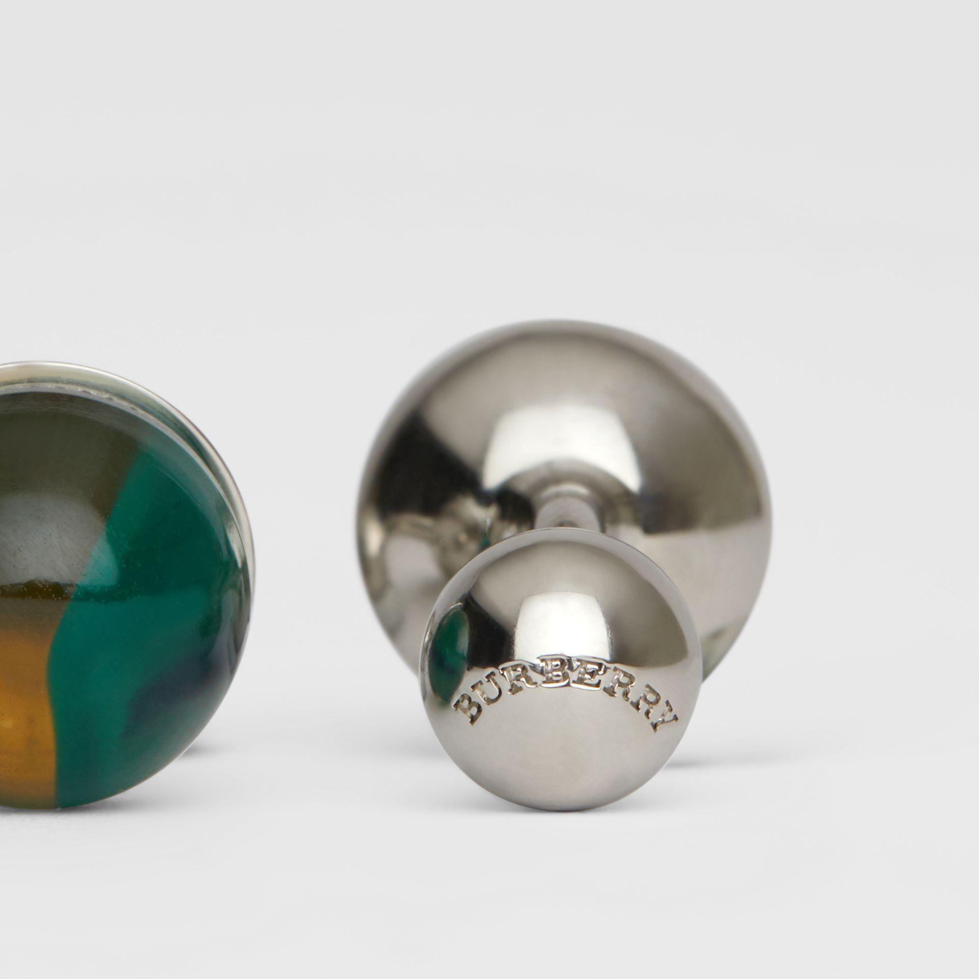 Green and Silver Sphere Logo - Burberry Marble And Brass Sphere Cufflinks in Green for Men - Lyst