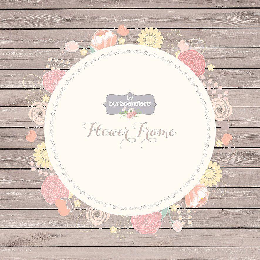 Flower Frames Rustic Logo - Flower Frames ~ Illustrations ~ Creative Market