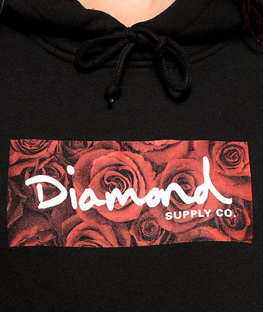 Red Diamond Supply Co Logo - Diamond Supply Co. Bouquet Box Logo Black Hoodie | Zumiez