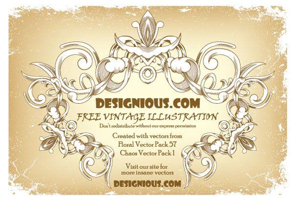 Flower Frames Rustic Logo - Massive Collection of Vintage Vector Graphics: Floral Borders