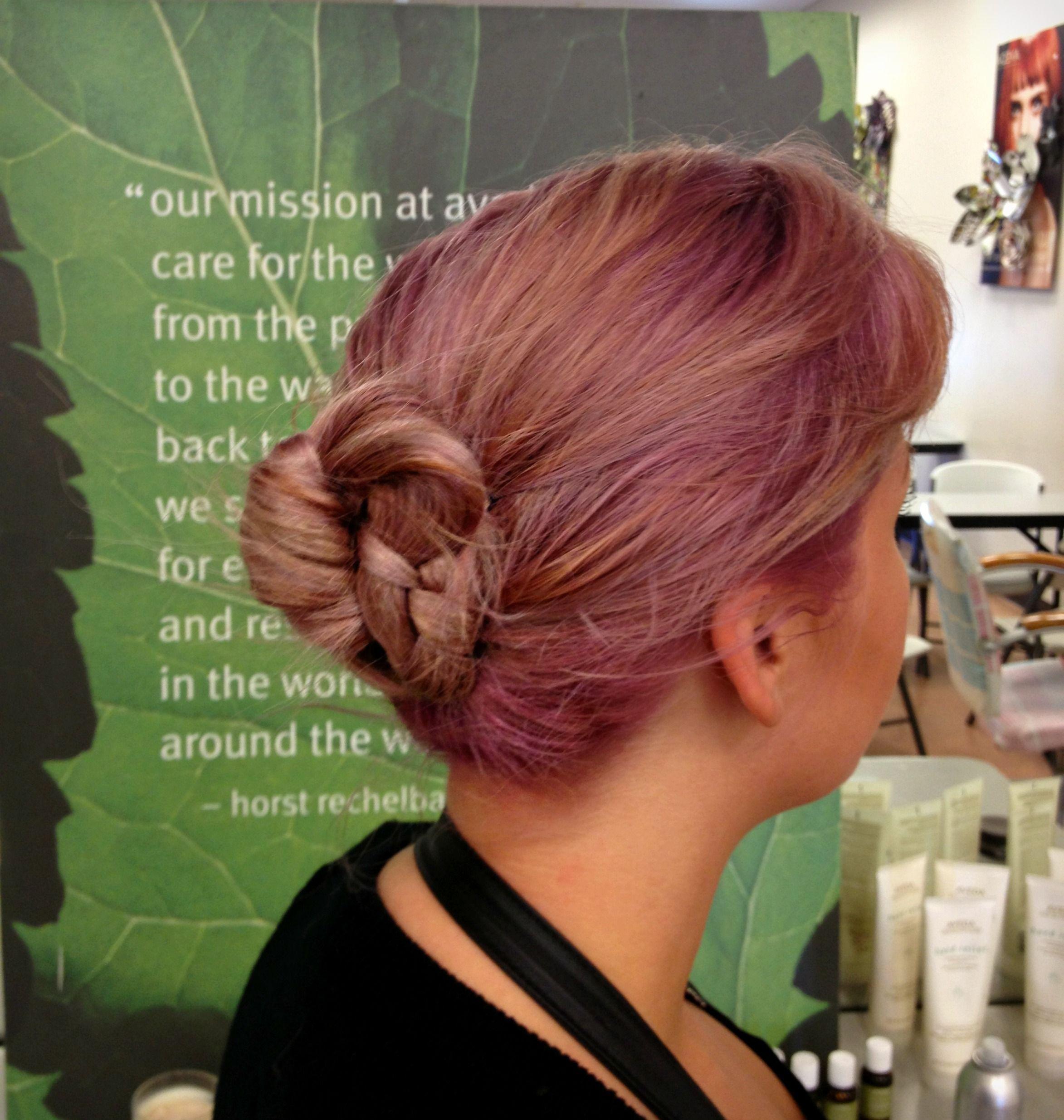 Bun With Red W Logo - Messy Braided Bun Upstyle Video Tutorial by AIP Educator Andrew ...