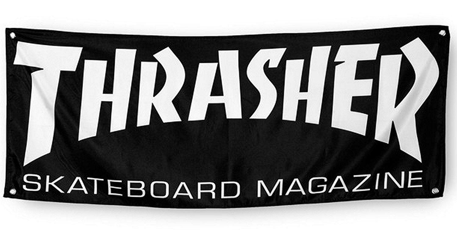 Thrasher Skateboarding Logo - Amazon.com : Thrasher Skateboard Magazine Mag Logo Cloth Banner