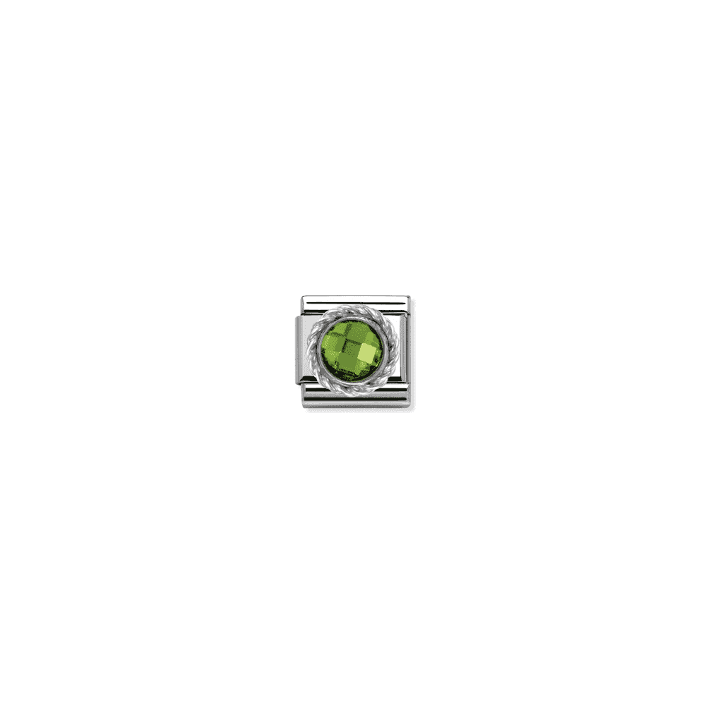Green and Silver Sphere Logo - Nomination Classic Round Stone Link - Green/Silver ~ 330601/004 ...