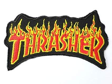 Thrasher Skateboarding Logo - THRASHER Flames Logo Iron On Sew On Skater Punk